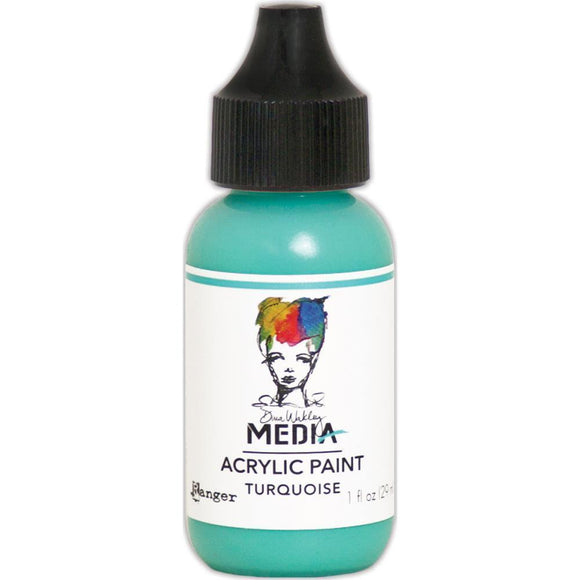 Scrapbooking  Dina Wakley Media Heavy Body Acrylic Paint 1oz - Turquoise Paper Collections 12x12