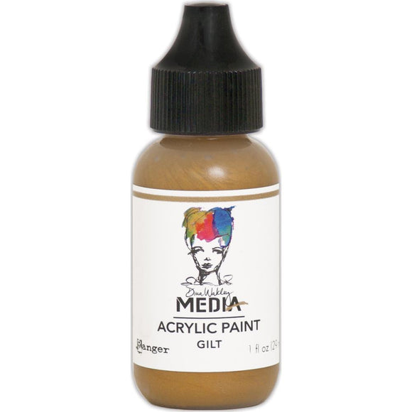 Scrapbooking  Dina Wakley Media Heavy Body Metallic Acrylic Paint 1oz Gilt Paper Collections 12x12