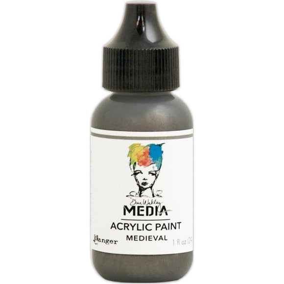 Scrapbooking  Dina Wakley Media Heavy Body Metallic Acrylic Paint 1oz Medieval Paper Collections 12x12