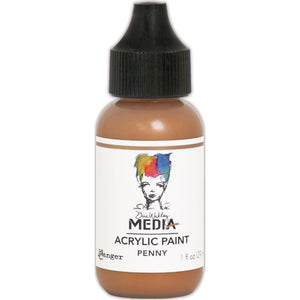 Scrapbooking  Dina Wakley Media Heavy Body Metallic Acrylic Paint 1oz Penny Paper Collections 12x12