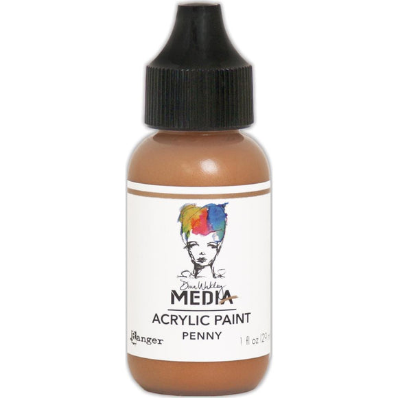 Scrapbooking  Dina Wakley Media Heavy Body Metallic Acrylic Paint 1oz Penny Paper Collections 12x12