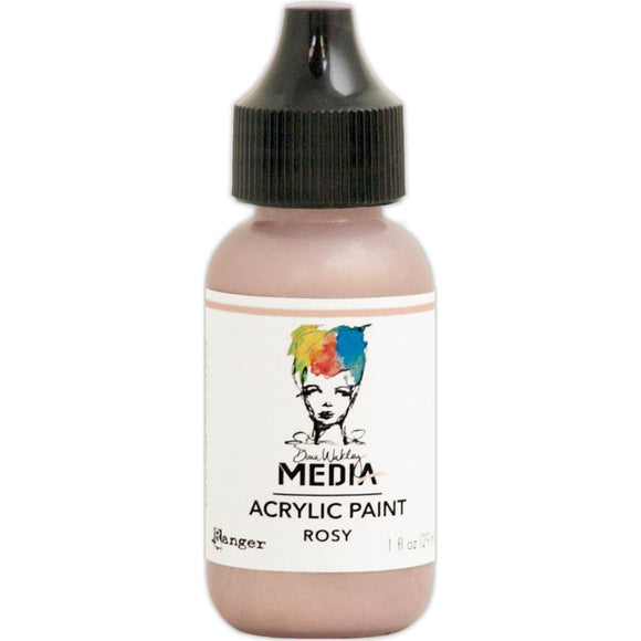 Scrapbooking  Dina Wakley Media Heavy Body Metallic Acrylic Paint 1oz Rosy Paper Collections 12x12