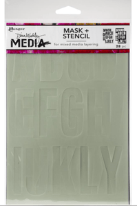 Scrapbooking  Dina Wakley Media Stencils + Masks 6"X9" Alpha Paper Collections 12x12