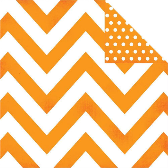 Scrapbooking  DIY Boutique Basics Orange Chevron and Dots Paper 12x12 Paper Collections 12x12