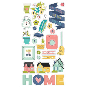 Scrapbooking  Domestic Bliss Chipboard Stickers 6"X12" Paper Collections 12x12