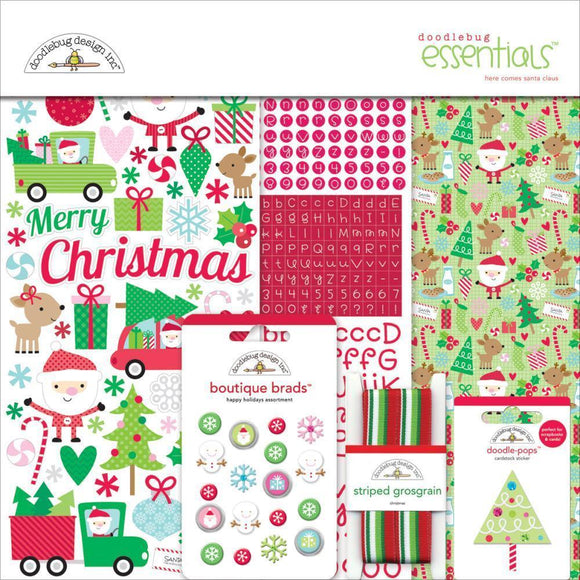 Scrapbooking  Doodlebug Essentials - Here Comes Santa Claus Page Kit 12