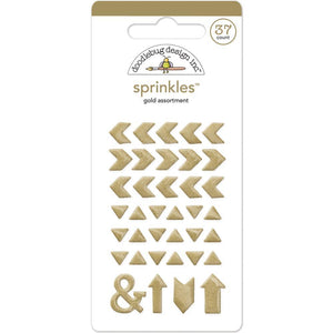 Scrapbooking  Doodlebug Sprinkles Gold Assortment Arrows Enamel Stickers Paper Collections 12x12