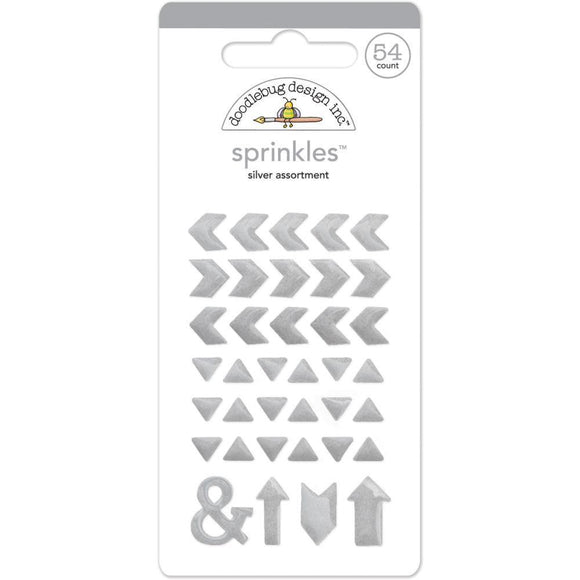 Scrapbooking  Doodlebug Sprinkles Silver Assortment Arrows Enamel Stickers Paper Collections 12x12