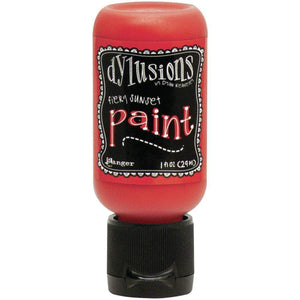 Scrapbooking  Dylusions Acrylic Paint 1oz - Fiery Sunset Paper Collections 12x12