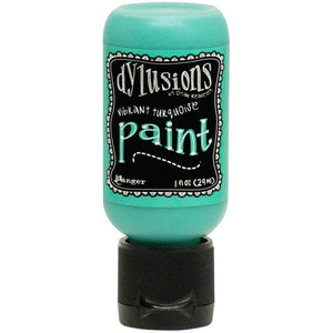 Scrapbooking  Dylusions Acrylic Paint 1oz - Vibrant Turquoise Paper Collections 12x12