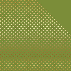 Scrapbooking  Echo Park Double-Sided Foiled Gold Dot Cardstock - Olive Green 12"X12" Paper Collections 12x12