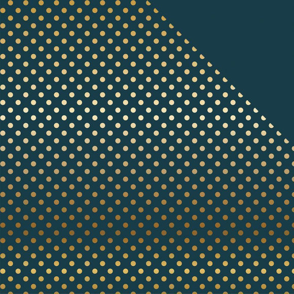 Scrapbooking  Echo Park Double-Sided Gold Foiled Dot Cardstock - Navy 12