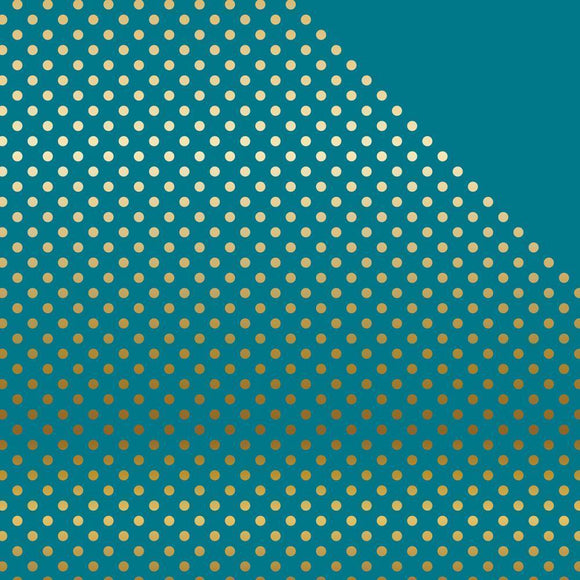 Scrapbooking  Echo Park Gold Foiled Dots Cardstock Blue 12