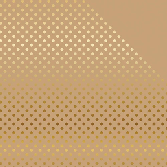 Scrapbooking  Echo Park Gold Foiled Dots Cardstock Tan 12