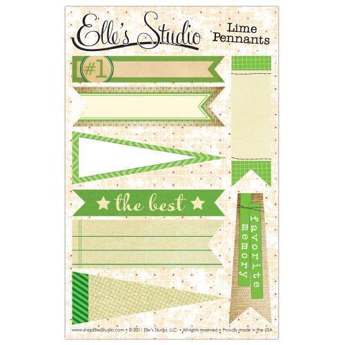 Scrapbooking  Elles Studio Pennants Lime Paper Collections 12x12