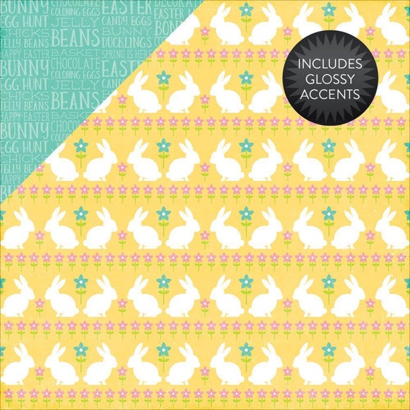 Scrapbooking  EP Celebrate Easter Funny Bunny Paper 12x12 (glossy accents) Paper Collections 12x12