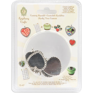 Scrapbooking  Epiphany Crafts Metal Charm Settings Heart 25 Paper Collections 12x12
