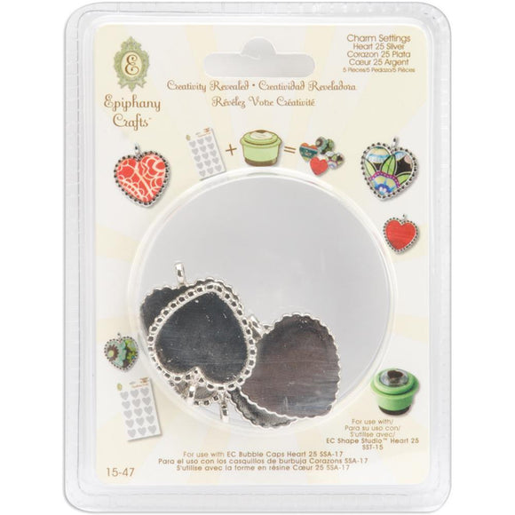 Scrapbooking  Epiphany Crafts Metal Charm Settings Heart 25 Paper Collections 12x12