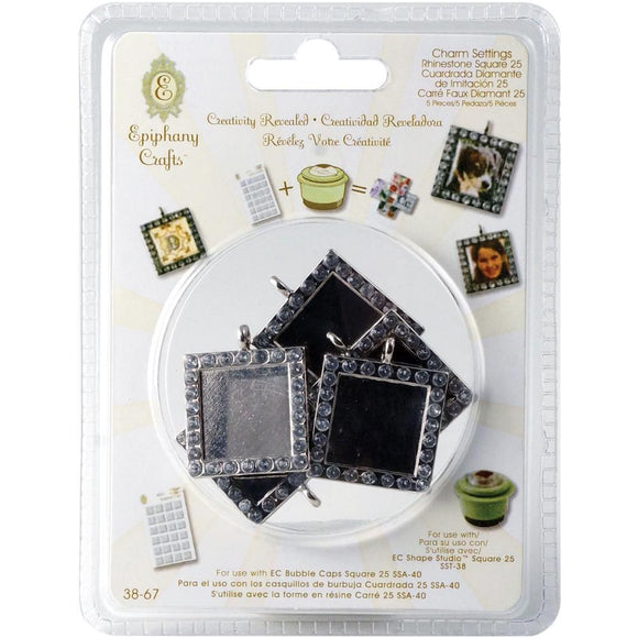 Scrapbooking  Epiphany Crafts Metal Charm Settings with Rhinestones Square Paper Collections 12x12
