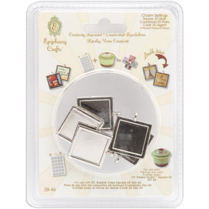 Scrapbooking  Epiphany Crafts Metal Charm Settings with Square Paper Collections 12x12