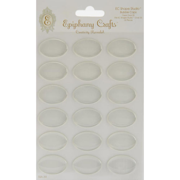 Scrapbooking  Epiphany Oval 25mm Clear Bubble caps Paper Collections 12x12