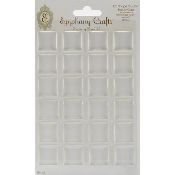 Scrapbooking  Epiphany Square 25mm Clear Bubble caps Paper Collections 12x12