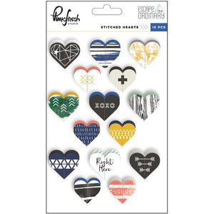 Scrapbooking  Escape The Ordinary Cardstock Stickers 5"X7" Stitched Hearts Paper Collections 12x12
