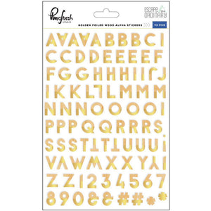 Scrapbooking  Escape The Ordinary Gold Foil/Wood Alpha Stickers 5"X7" Paper Collections 12x12