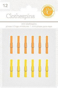 Scrapbooking  Essentials Clothespins Yellow and Orange Paper Collections 12x12