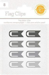 Scrapbooking  Essentials Plastic Flag Paper Clips Black and Grey Paper Collections 12x12
