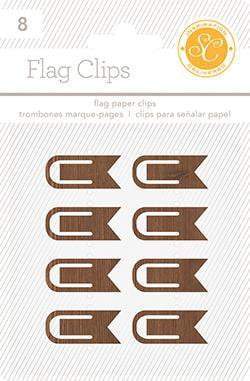 Scrapbooking  Essentials Plastic Flag Paper Clips Woodgrain Paper Collections 12x12