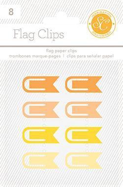 Scrapbooking  Essentials Plastic Flag Paper Clips Yellow and Orange Paper Collections 12x12