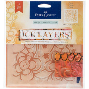 Scrapbooking  Faber Castell Ice Layers Adhesive Textures 6.5"X 6.5" Floral Paper Collections 12x12