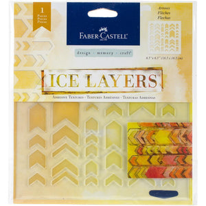 Scrapbooking  Faber Castell Ice Layers Adhesive Textures 6.5"X6.5" Arrows Paper Collections 12x12