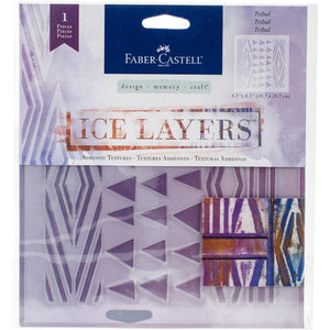 Scrapbooking  Faber Castell Ice Layers Adhesive Textures 6.5"X6.5" Tribal Paper Collections 12x12