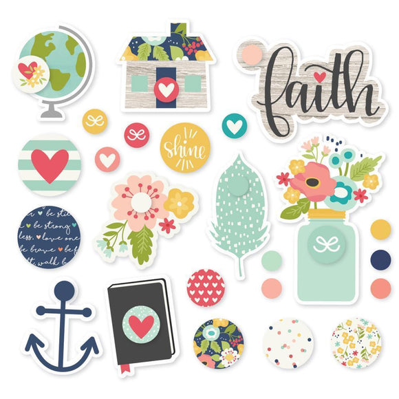 Scrapbooking  Faith Metal Brads & Tags 23/Pkg Paper Collections 12x12
