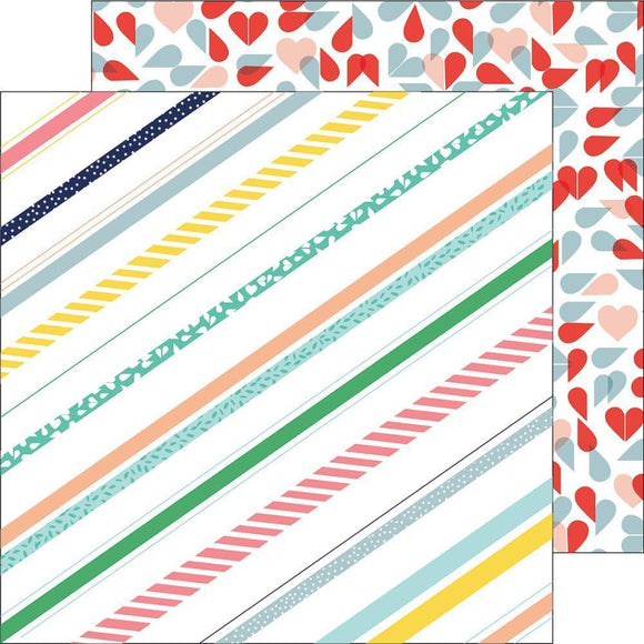 Scrapbooking  Felicity - Pretty Stripes Paper 12x12 Paper Collections 12x12