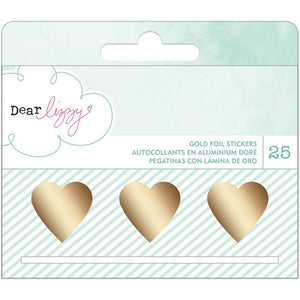 Scrapbooking  Fine & Dandy Stickers 25/Roll Gold Foil Hearts 3" Paper Collections 12x12