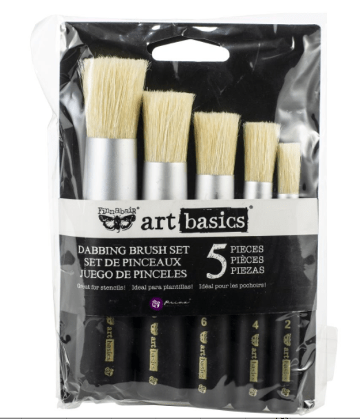 Scrapbooking  Finnabair Art Basics Dabbing Brush Set 5/Pkg 5 Sizes Paper Collections 12x12
