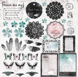 Scrapbooking  Fly Away Day Days and Nights Paper 12x12 Paper Collections 12x12