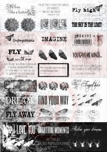 Scrapbooking  Fly Away Day Matte Sticker Sheet A4 Paper Collections 12x12