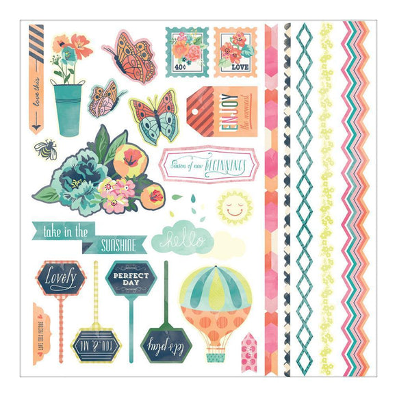 Scrapbooking  Fresh Cut Element Sticker Sheet Paper Collections 12x12