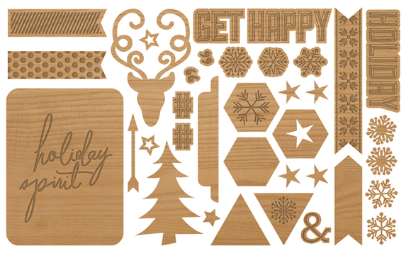 Scrapbooking  Get Happy Veneer Shapes Paper Collections 12x12