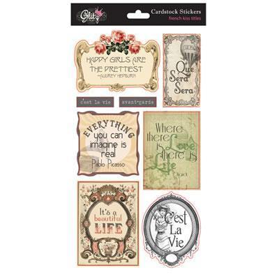 Scrapbooking  Glitz Designs French Kiss TITLE STICKERS Paper Collections 12x12