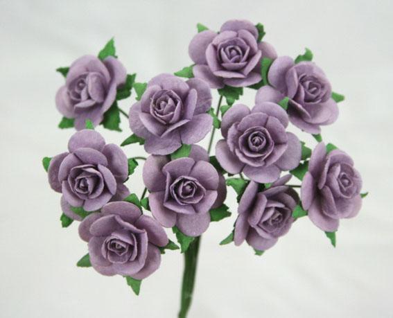 Scrapbooking  Green Tara Lavender 2cm Roses 10pc Paper Collections 12x12