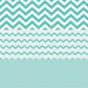 Scrapbooking  Hambly Screen Prints Antique Teal Chevron Mash Up Paper Collections 12x12
