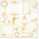 Scrapbooking  Hambly Screen Prints Journaling Bits Overlay - Orange Paper Collections 12x12