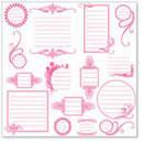 Scrapbooking  Hambly Screen Prints Journaling Bits Overlay - Pink Paper Collections 12x12