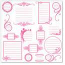 Scrapbooking  Hambly Screen Prints Journaling Bits Overlay - Pink Paper Collections 12x12