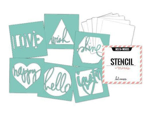 Scrapbooking  Heidi Swapp 4 x 4 Stencil Set Insta Words Paper Collections 12x12